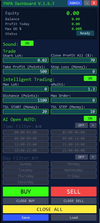 แผง EA PAPA Dashboard V.1.6.3